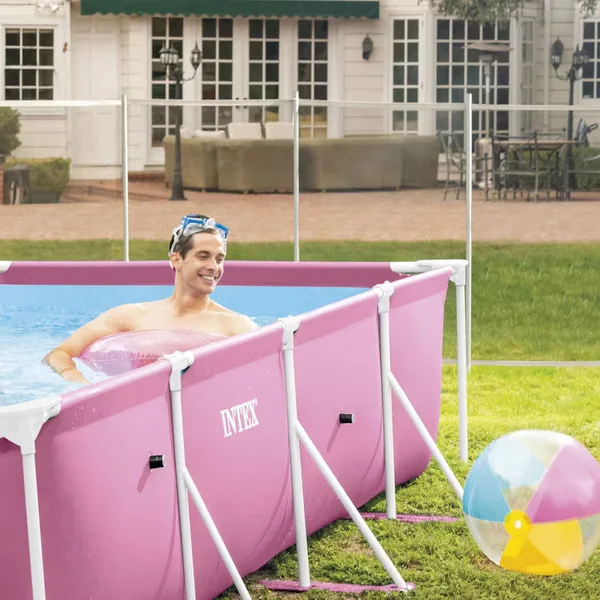 INTEX 28266 Piscine de jardin à cadre rose 220 x 150 x 60 cm