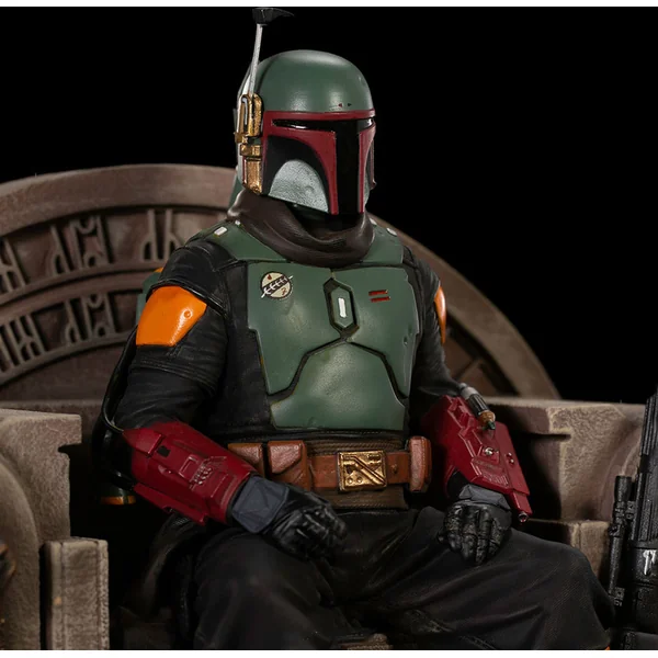 Iron Studios Star Wars : The Mandalorian - Boba Fett sur le trône Statue Deluxe Art Scale 1/10