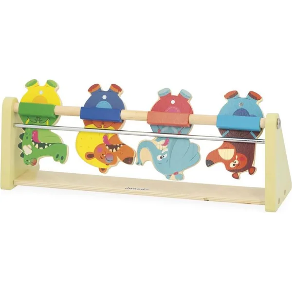 Janod Applepop Jeu de table en bois pour enfants Tir à la fronde