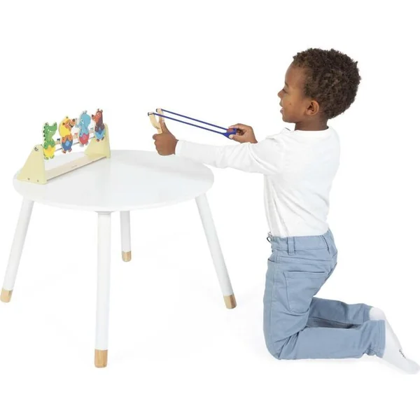 Janod Applepop Jeu de table en bois pour enfants Tir à la fronde
