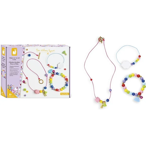 Janod Atelier Ensemble de Fabrication de Bijoux Arc-en-ciel 3 pcs dès 6 ans