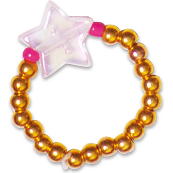 Janod Atelier Kit Créatif Fabrication de Bijoux Bagues Perles 10 pcs