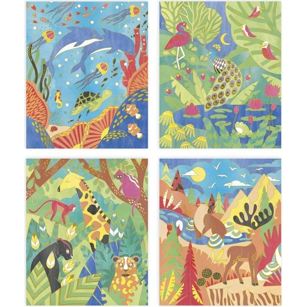 Janod Atelier Set Maxi Peinture à l'eau Animaux à partir de 6 ans