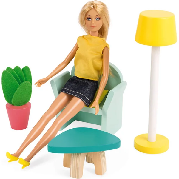 Janod Maxi maison de poupée 3 étages avec meubles