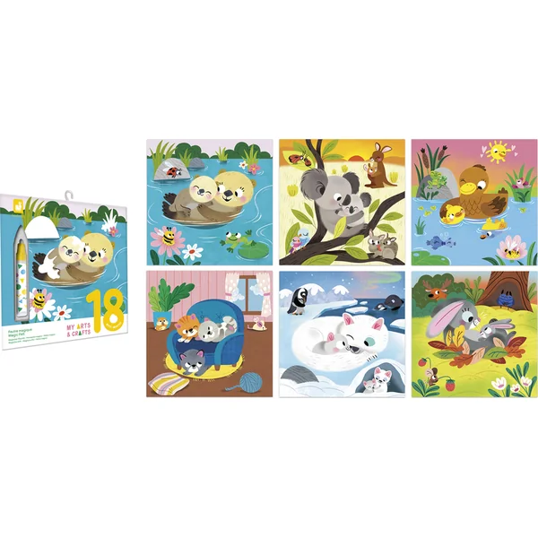 Janod My arts&crafts Mini Coloriages Velours Animaux Gourmands à partir de 18 mois