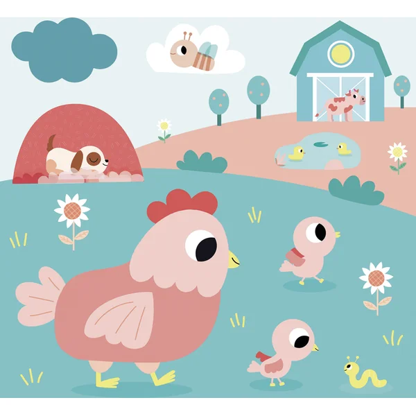 Janod My arts&crafts Mini Coloriages Velours Ferme à partir de 18 mois