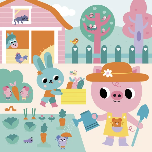 Janod My arts&crafts Mini Coloriages Velours Ferme à partir de 18 mois