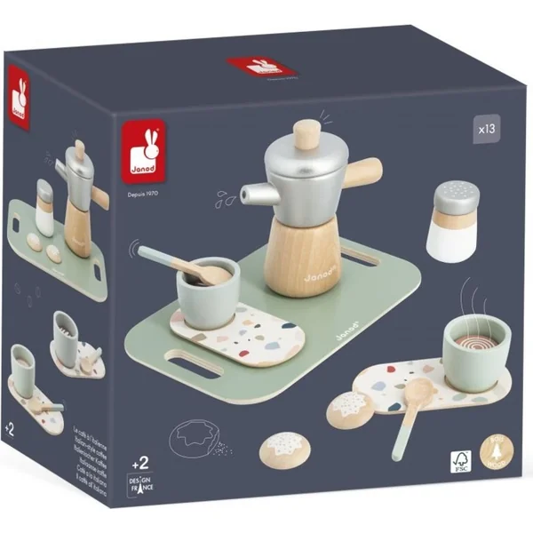 Janod Nous cuisinons et cuisons Machine à café en bois pour enfants