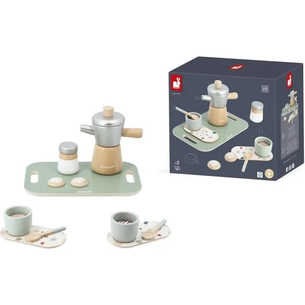 Janod Nous cuisinons et cuisons Machine à café en bois pour enfants