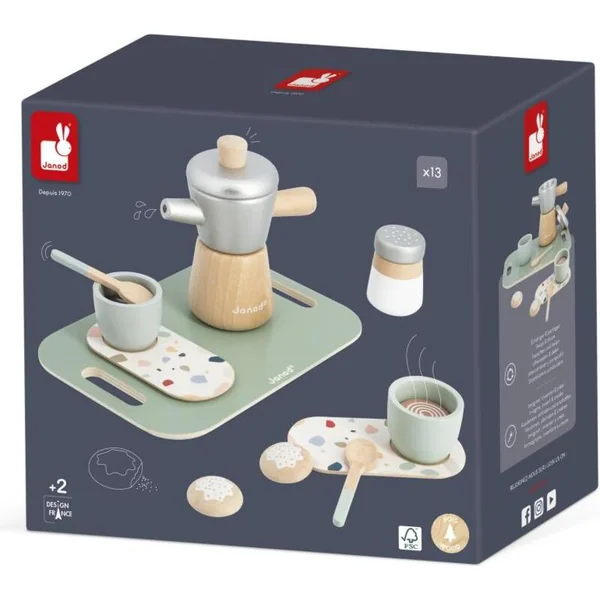 Janod Nous cuisinons et cuisons Machine à café en bois pour enfants