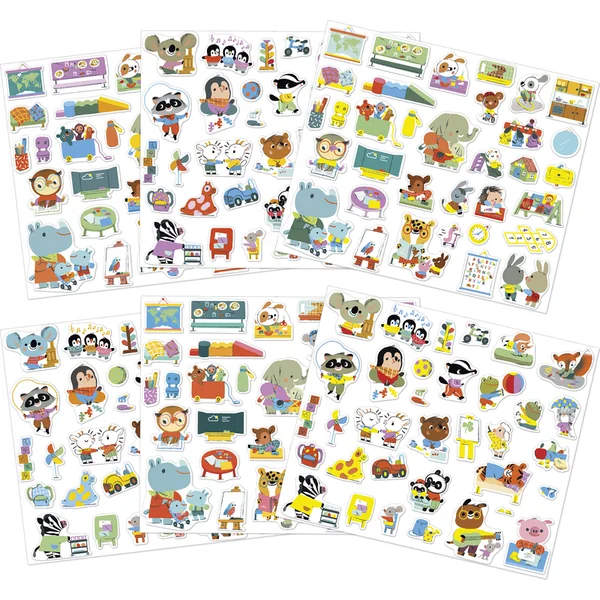 Janod Stickers Autocollants École Maternelle 200 pcs à partir de 3 ans