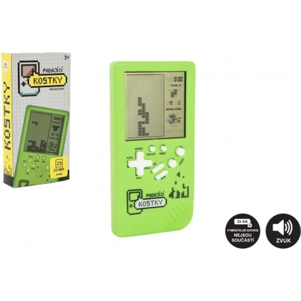 Jeu numérique Cubes tombants puzzle plastique 7x14cm vert à piles avec son