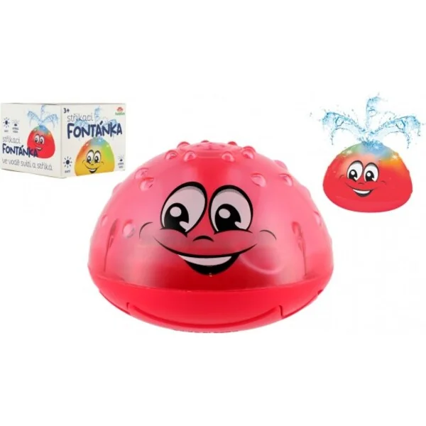 Jouet d'eau Fontaine giclante en plastique rouge à piles avec lumière
