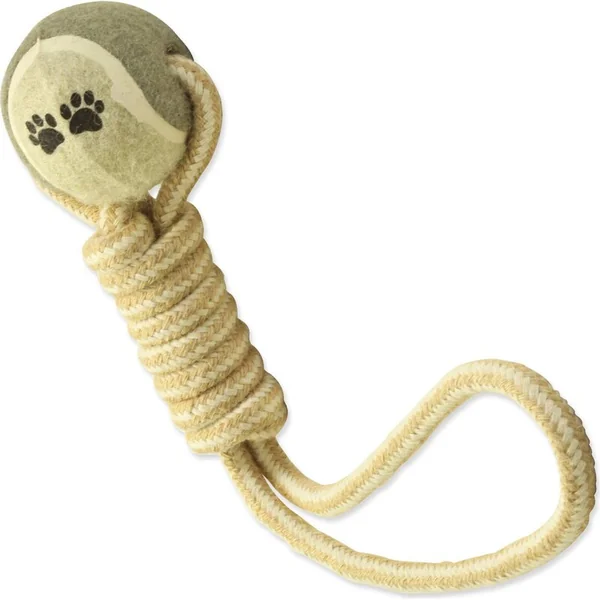 Jouet Dog Fantasy corde de traction Jute balle de tennis à lancer 34cm