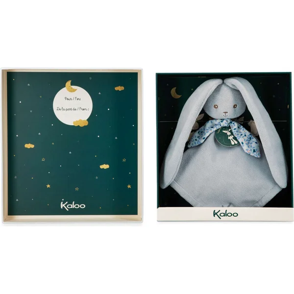 Kaloo Lapinoo Peluche câlin pour bébé Lapin aux longues oreilles bleu 30 cm