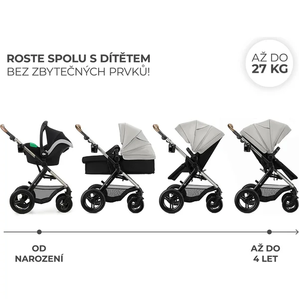 KINDERKRAFT Poussette combinée 3 en 1 Moov 2 XL Air Grey