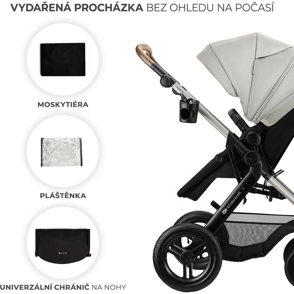 KINDERKRAFT Poussette combinée 3 en 1 Moov 2 XL Air Grey