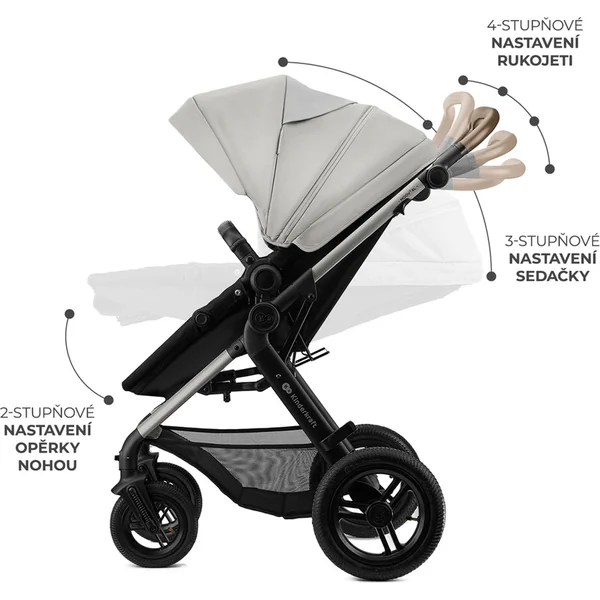 KINDERKRAFT Poussette combinée 3 en 1 Moov 2 XL Air Grey