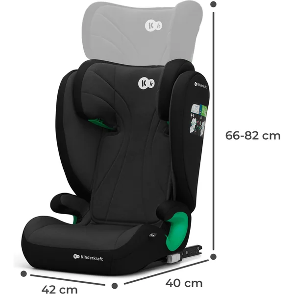 KINDERKRAFT Siège auto Junior Fix 2 100-150 cm Graphite Black
