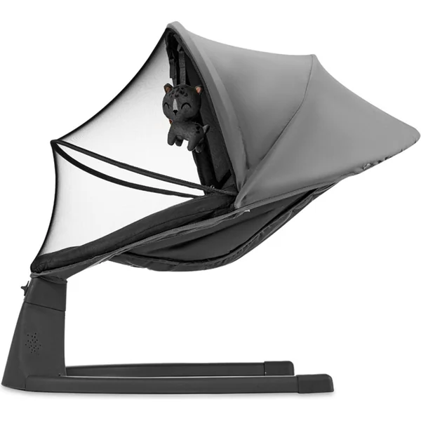 KINDERKRAFT Transat à bascule avec mélodie 2 en 1 Lumi, jusqu'à 9 kg, Premium Dark Grey
