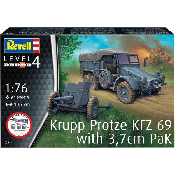Kit de démarrage militaire 73344 - Krupp Protze KFZ 69 avec 3,7cm Pak (1:76)