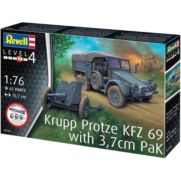 Kit de démarrage militaire 73344 - Krupp Protze KFZ 69 avec 3,7cm Pak (1:76)