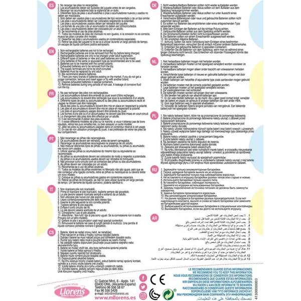 Llorens 74040 NEW BORN - poupée qui cligne des yeux avec des sons et un corps en tissu doux