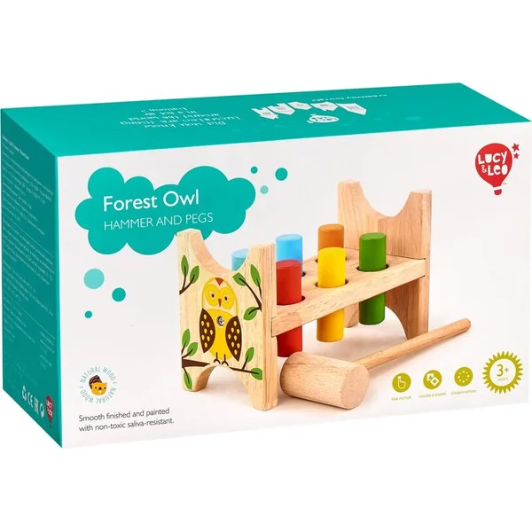 Lucy & Leo 223 Chouette des bois - marteau en bois 8 pièces
