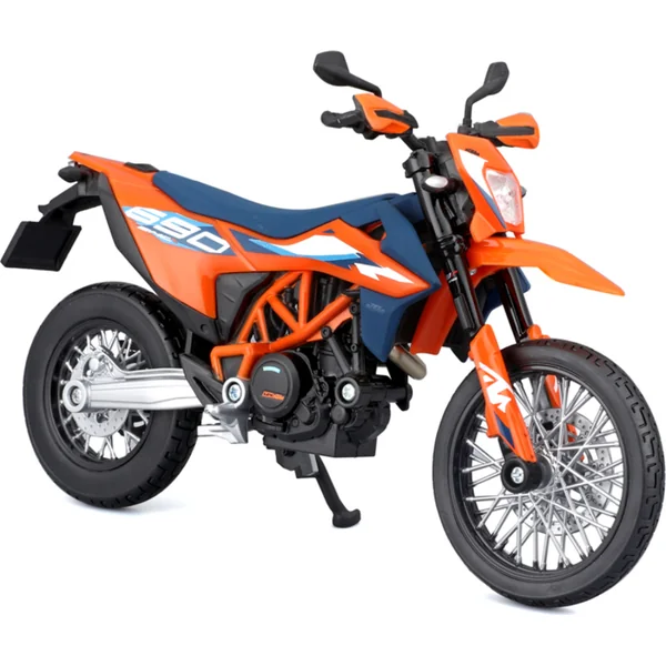 Maisto - Moto avec support, 2023 KTM 690 SMC R, orange-bleu, 1:12