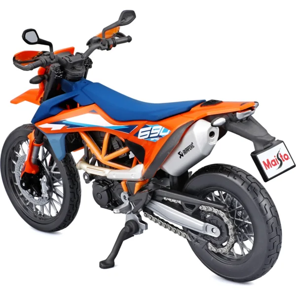 Maisto - Moto avec support, 2023 KTM 690 SMC R, orange-bleu, 1:12