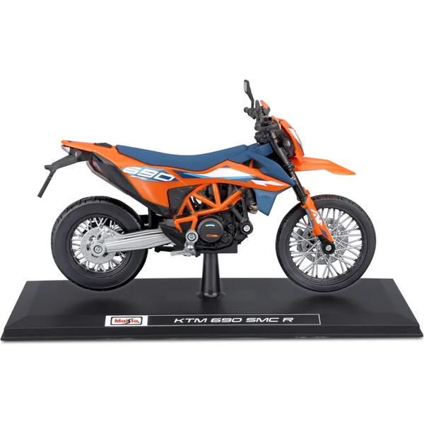 Maisto - Moto avec support, 2023 KTM 690 SMC R, orange-bleu, 1:12