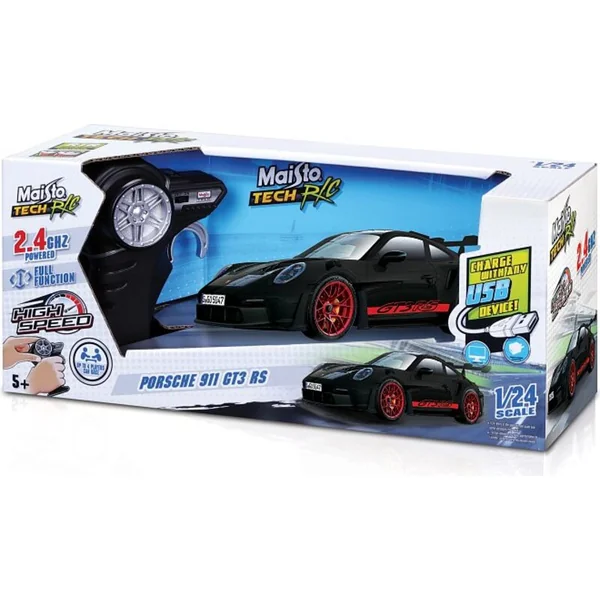 Maisto RC - 1:24 RC Premium - Porsche 911 GT3 RS, noir, 2,4 GHz, USB