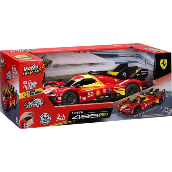 Maisto RC - ENDURANCE RACER - Ferrari 499P (Champion 24H du Mans 2024), 1:24, 2,4 GHz, USB