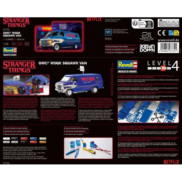 Maquette en plastique STRANGER THINGS voiture 07732 - GMC® WSQK Squawk Van (1:25)