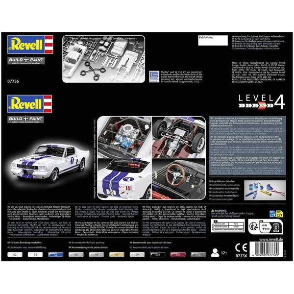Maquette en plastique voiture 07736 - 1966 Shelby GT 350 R "Stirling Moss" (1:24)