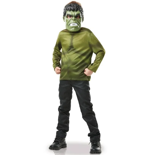 MARVEL - AVENGERS - DEGUISEMENT - HULK - CLASSIQUE TOP ET MASQUE TAILLE 4-6 ANS