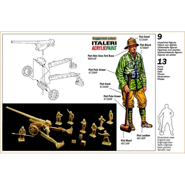 Model Kit figurines 6165 - WWII - Cannone da 149/40 avec équipage (1:72)