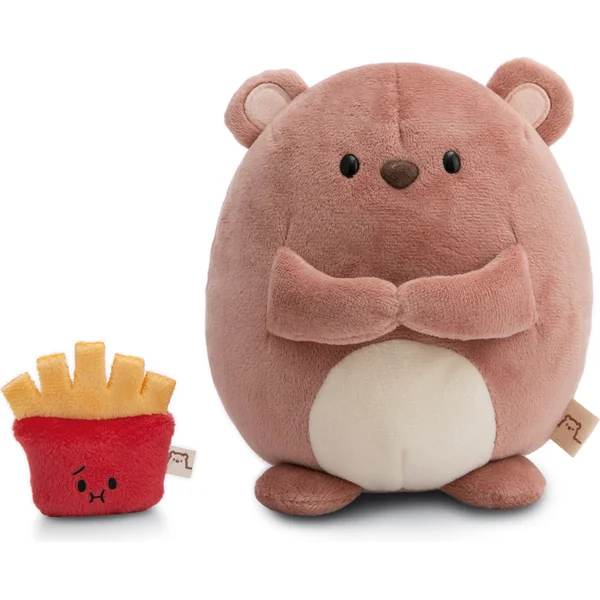 NICI peluche MyMochi Ours Nomo 16cm avec frites en coffret cadeau, 11x12x6,5cm