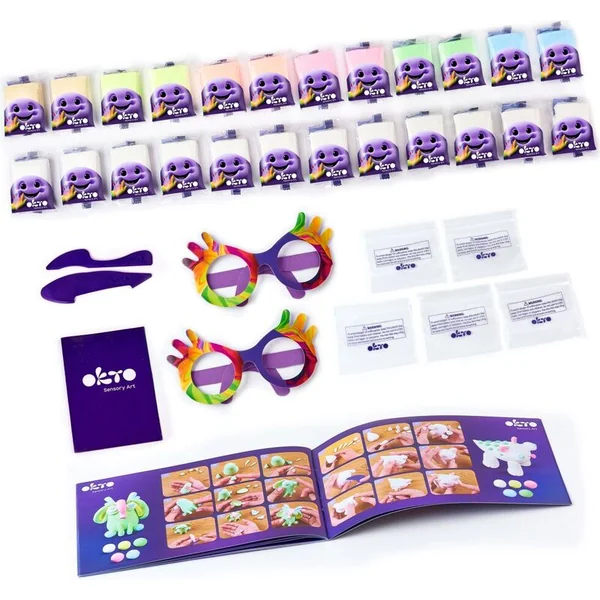 OKTO Pâte à modeler autodurcissante set blanc et pastel 24 pcs