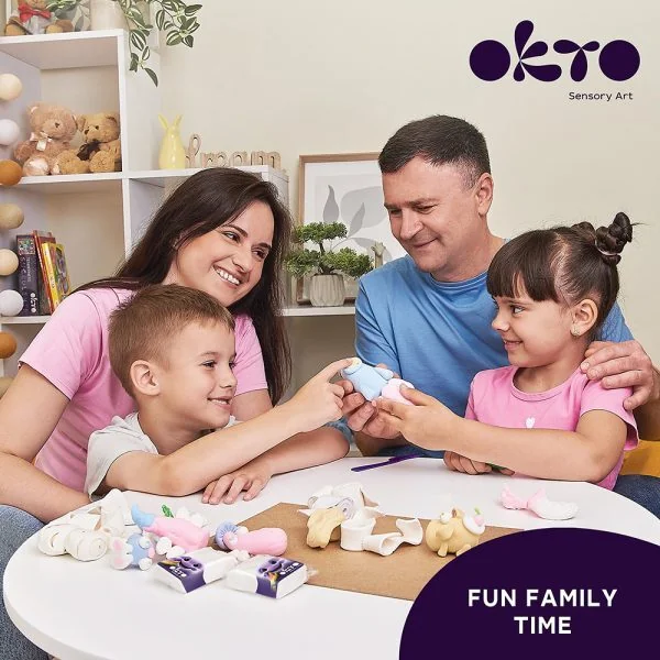 OKTO Pâte à modeler autodurcissante set blanc et pastel 24 pcs