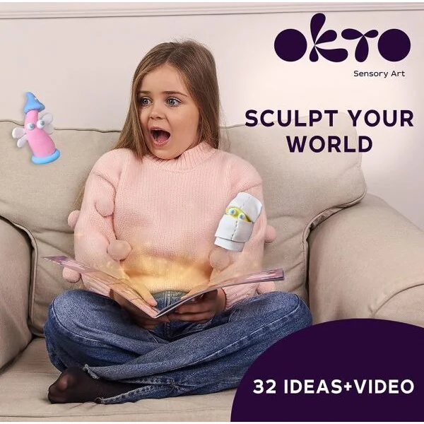 OKTO Pâte à modeler autodurcissante set blanc et pastel 24 pcs