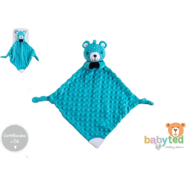 Ourson babyted endormeur, anneau de dentition, hochet en peluche 25x25cm