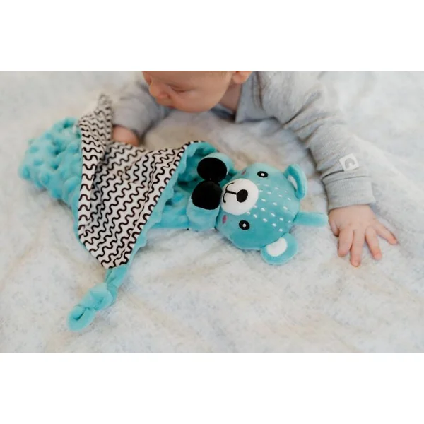 Ourson babyted endormeur, anneau de dentition, hochet en peluche 25x25cm