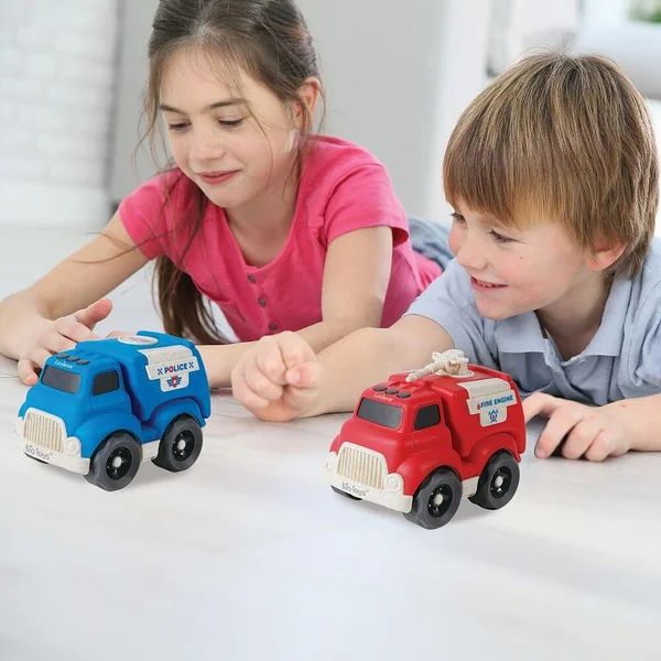 PETITES VOITURES - PACK DE POLICE ET CAMION DE POMPIER 18*11*13CM (2 PIECES)