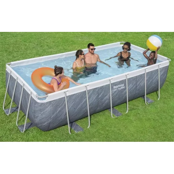 Piscine de jardin Bestway 56721 Power Steel 4.04m x 2.01m x 1.00m Rectangulaire avec filtre à cartou