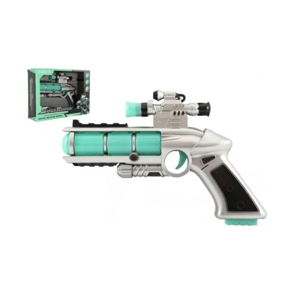 Pistolet avec viseur en plastique 20 cm à piles avec son et lumière