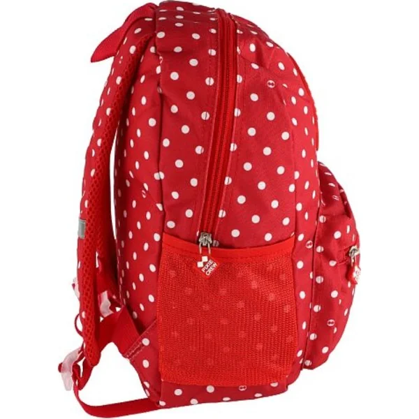 PIXIE CREW sac à dos pour enfants, tissu rouge à pois blancs, petit panneau