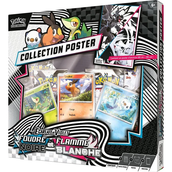 POKEMON COLLECTION POSTER ECARLATE ET VIOLET - FOUDRE NOIRE ET FLAMME BLANCHE