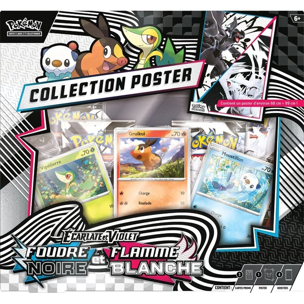 POKEMON COLLECTION POSTER ECARLATE ET VIOLET - FOUDRE NOIRE ET FLAMME BLANCHE