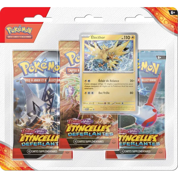 POKEMON ECARLATE ET VIOLET 08 - PACK 3 BOOSTERS -ETINCELLES DEFERLANTES - ELECTHOR